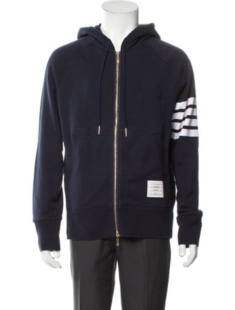 Thom Browne Striped V-Neck Hoodie