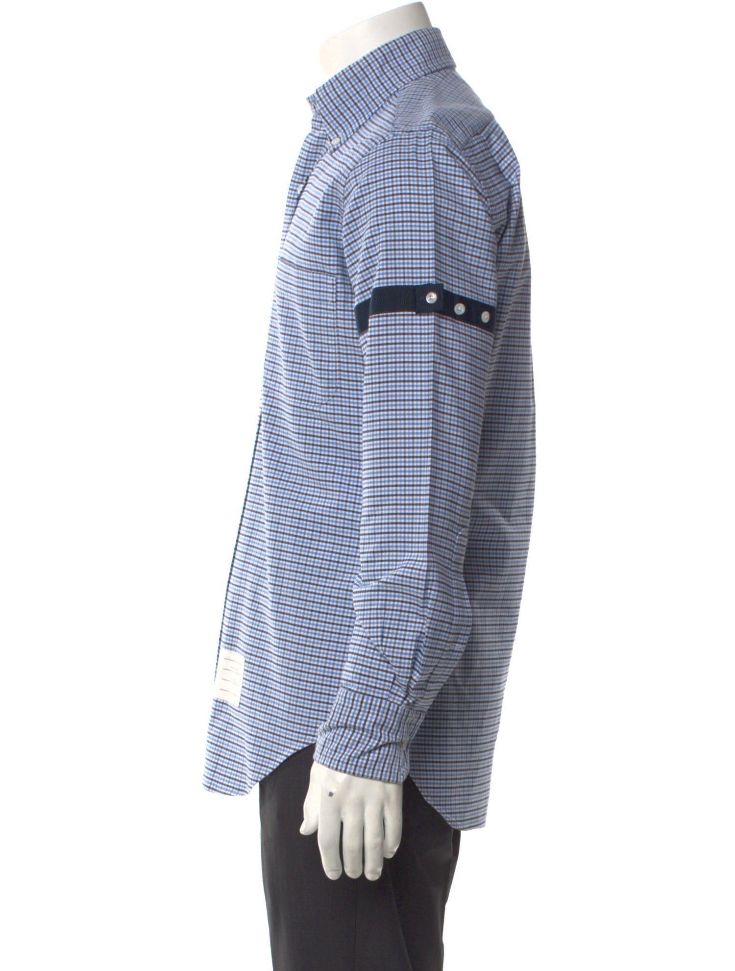Thom Browne Plaid Print Long Sleeve Shirt