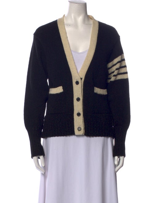 Thom Browne 4-Bar Intarsia Print Wool Sweater