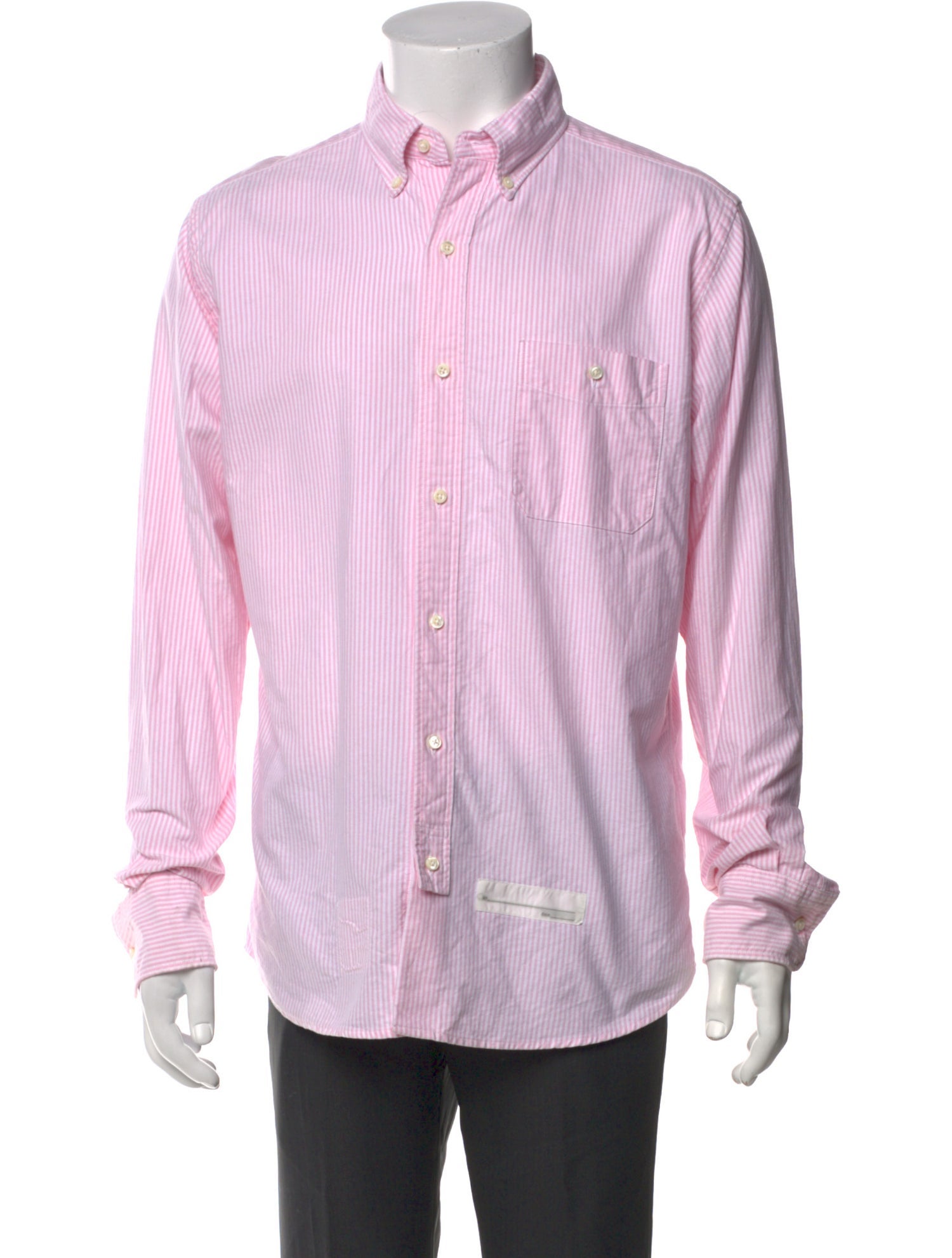 Thom Grey Striped Long Sleeve Shirt