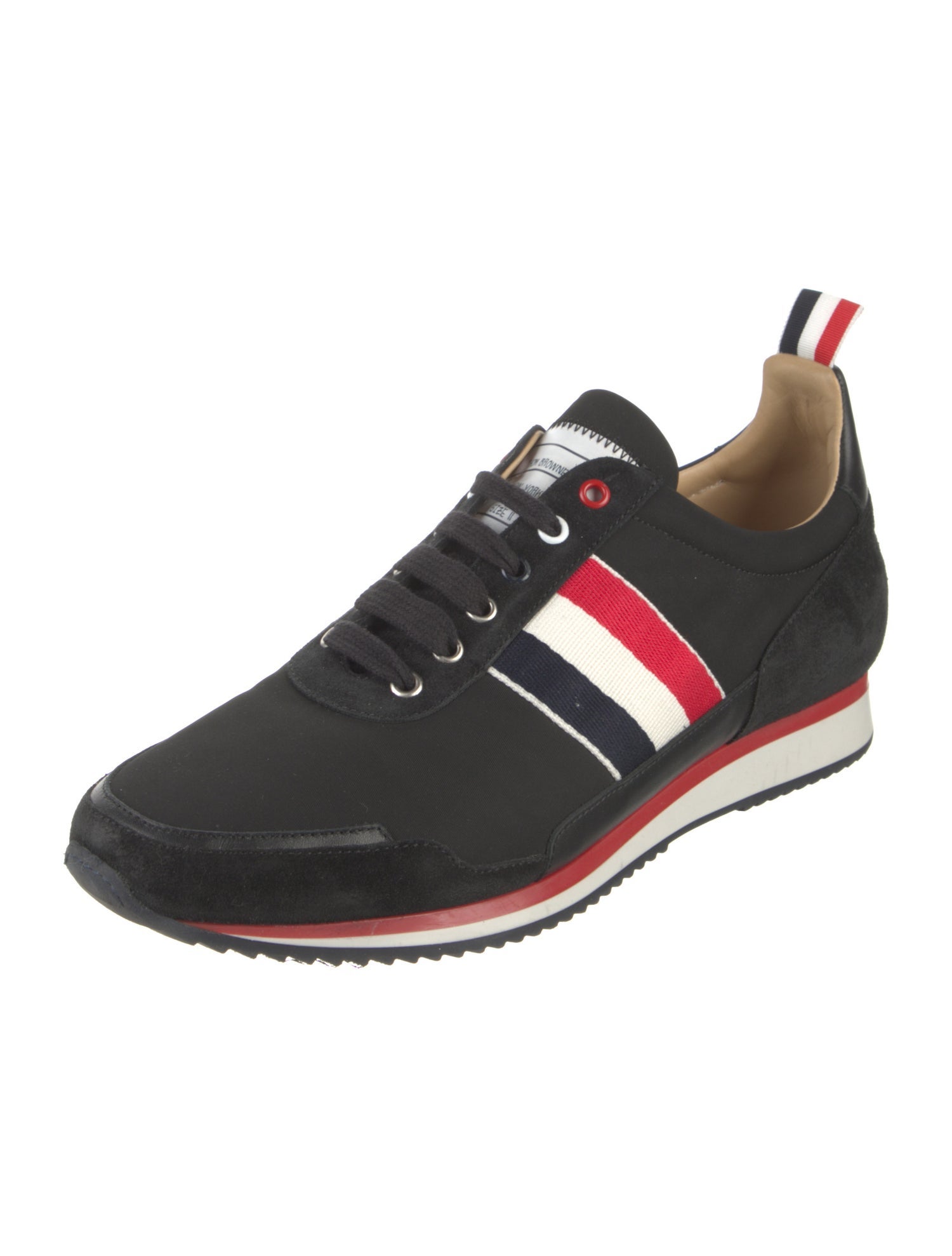 Thom Browne Suede Printed Athletic Sneakers