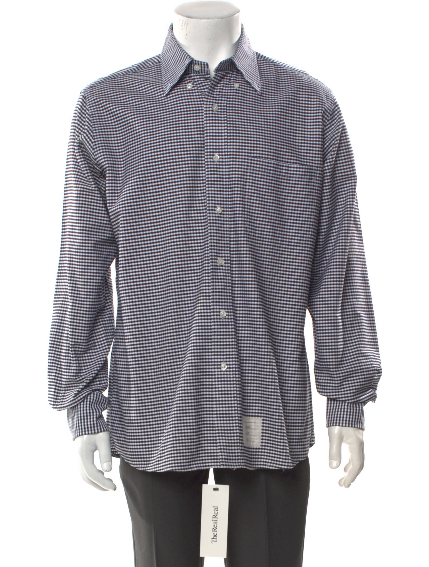 Thom Browne Plaid Print Long Sleeve Dress Shirt