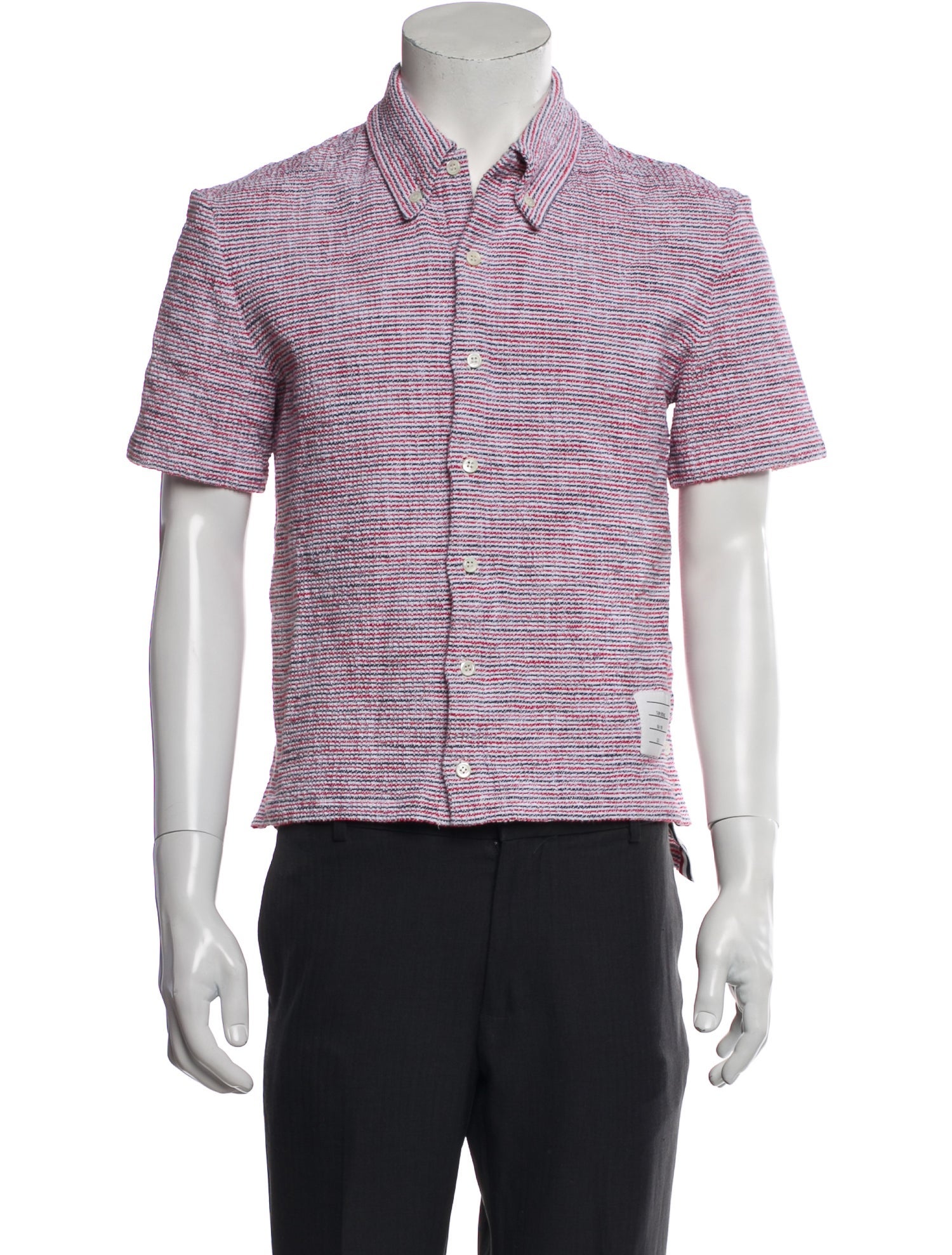 Thom Browne Tweed Pattern Short Sleeve Shirt