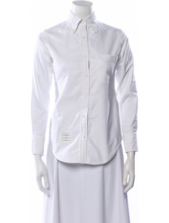 Thom Browne Three-Quarter Sleeve Button-Up Top