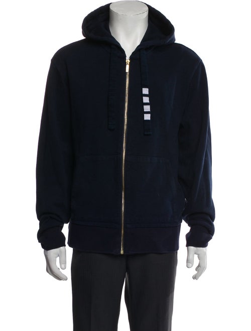 Thom Browne Graphic Print V-Neck Hoodie
