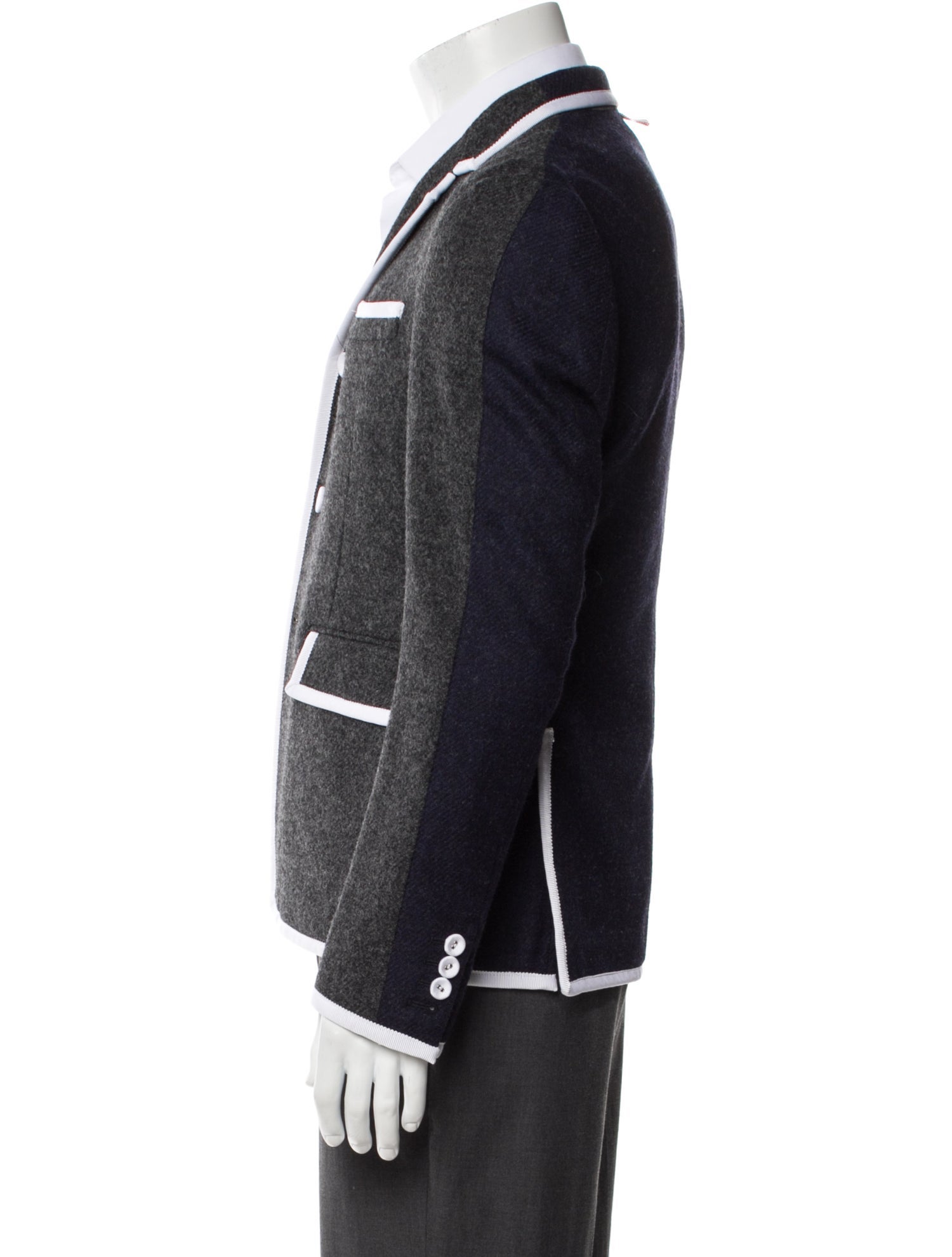 Thom Browne Wool Grosgrain Trim Blazer