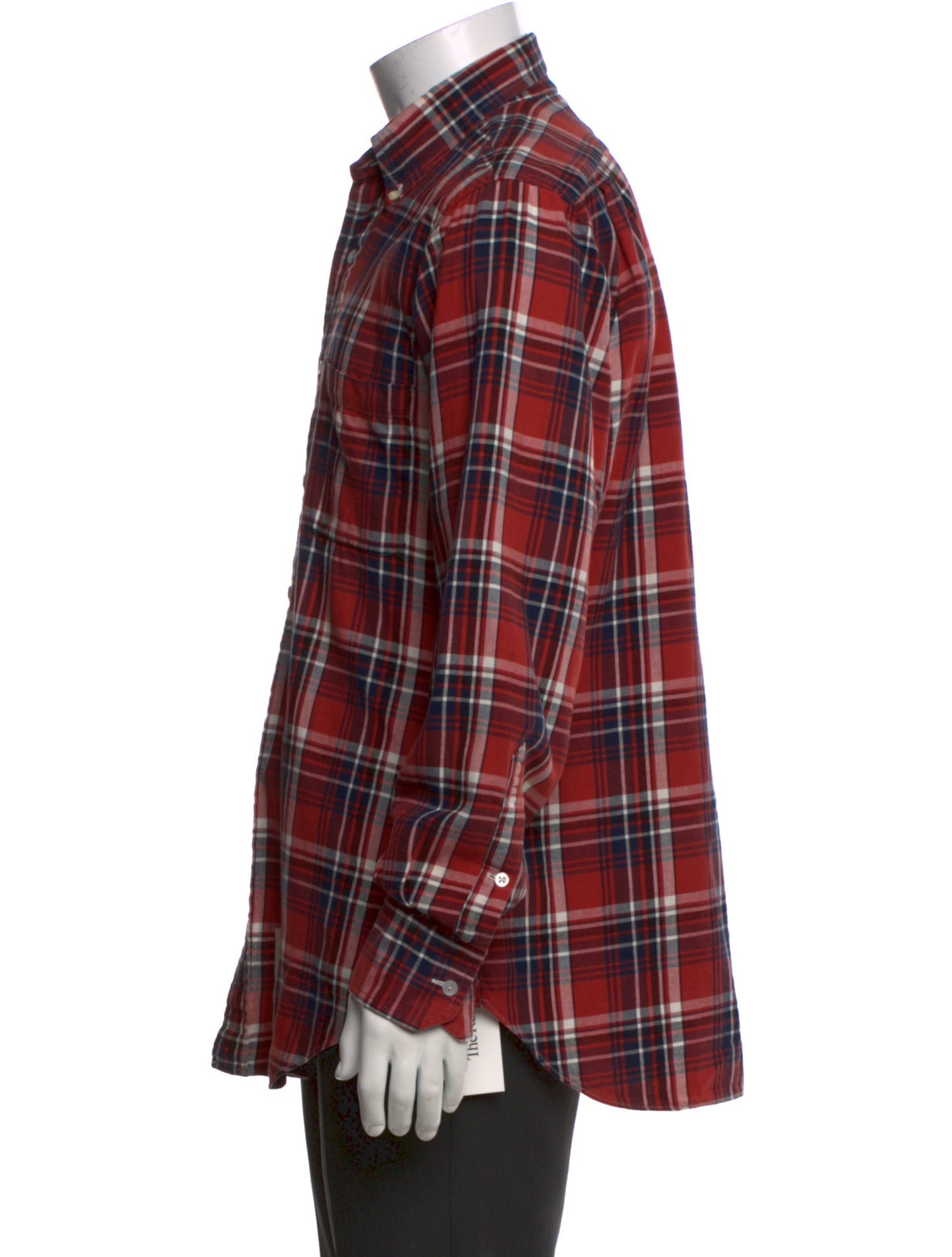 Thom Browne Plaid Print Long Sleeve Shirt