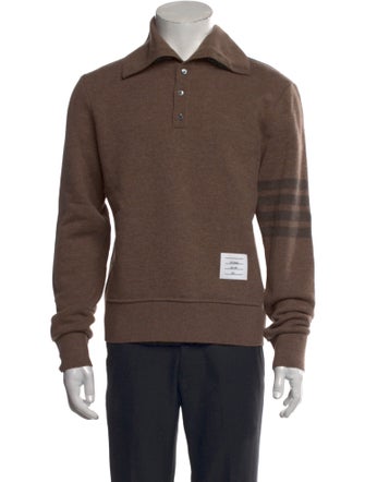 Thom Browne 4-Bar Virgin Wool Polo Sweater