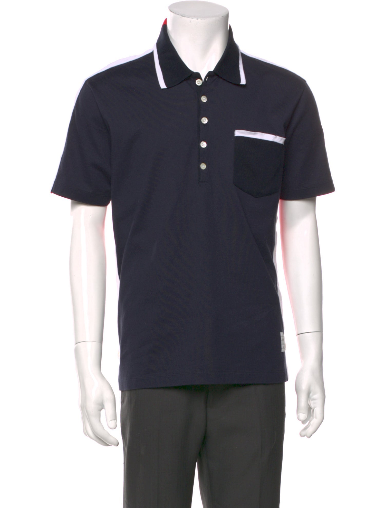 Thom Browne Striped Collar Polo Shirt