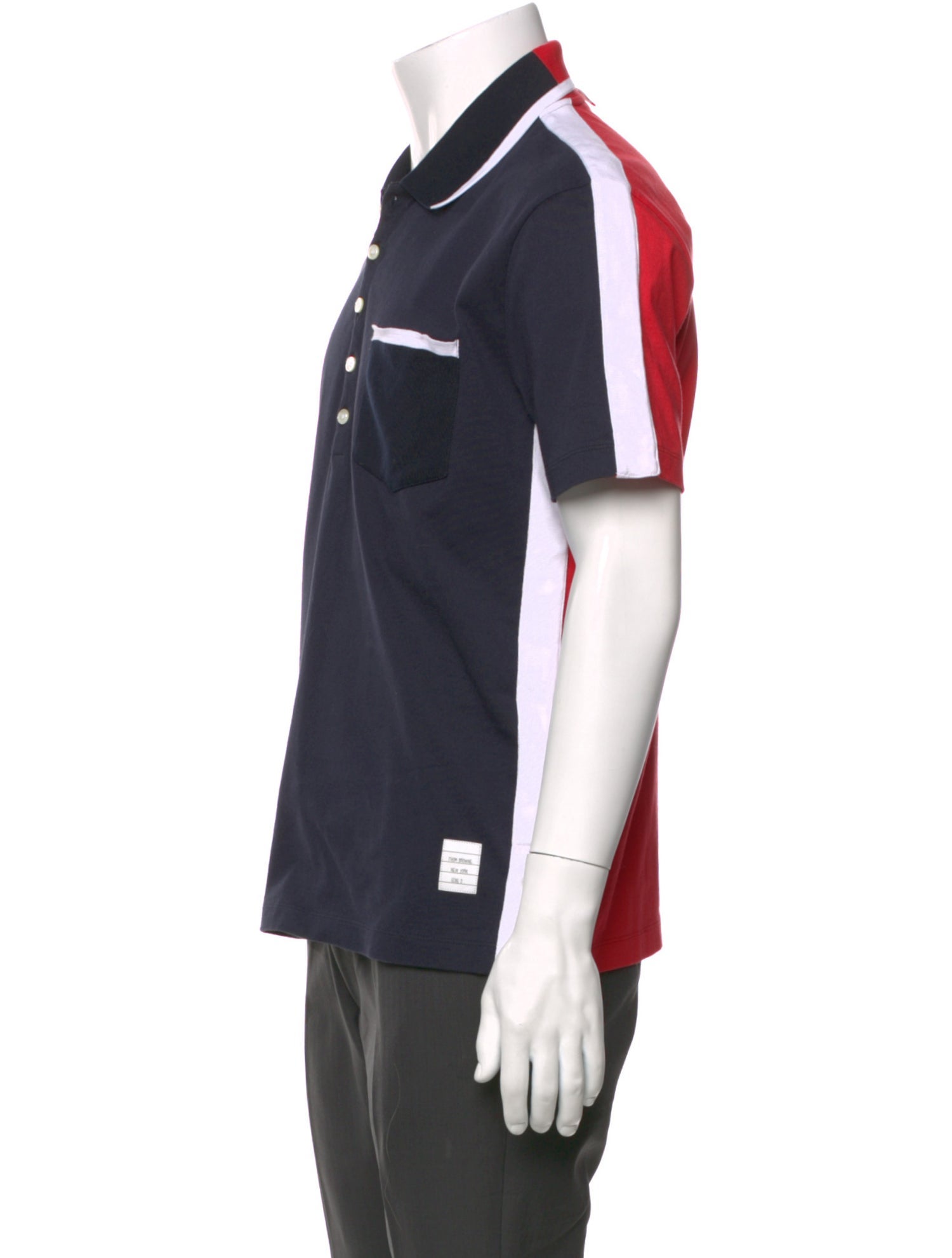 Thom Browne Striped Collar Polo Shirt