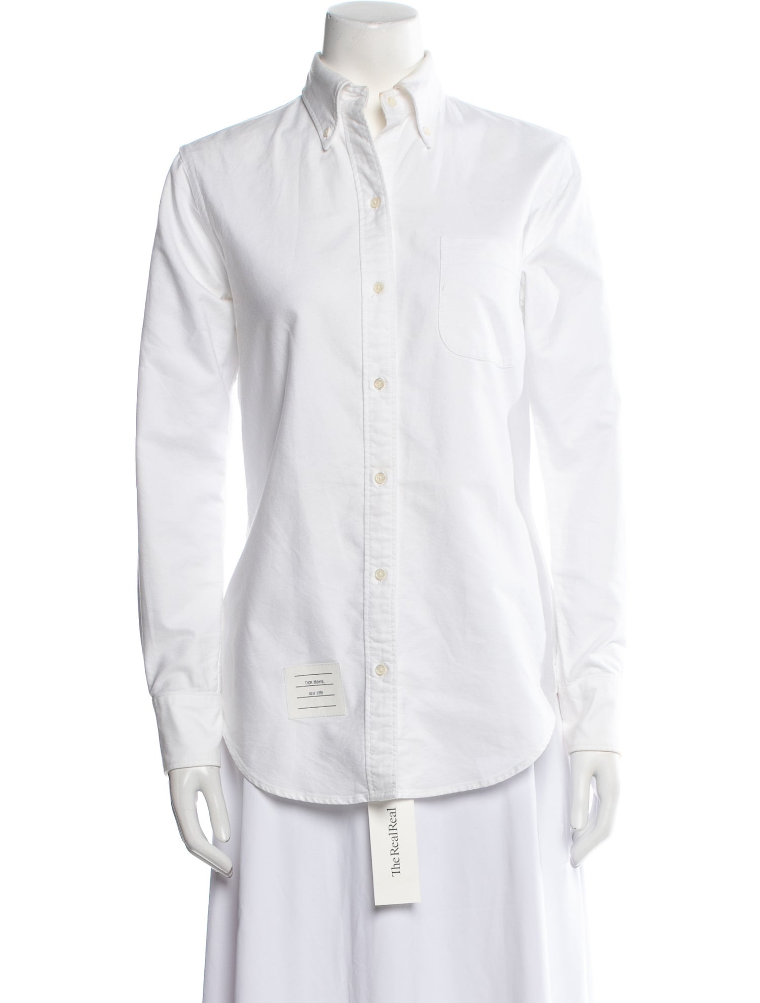 Thom Browne Long Sleeve Button-Up Top