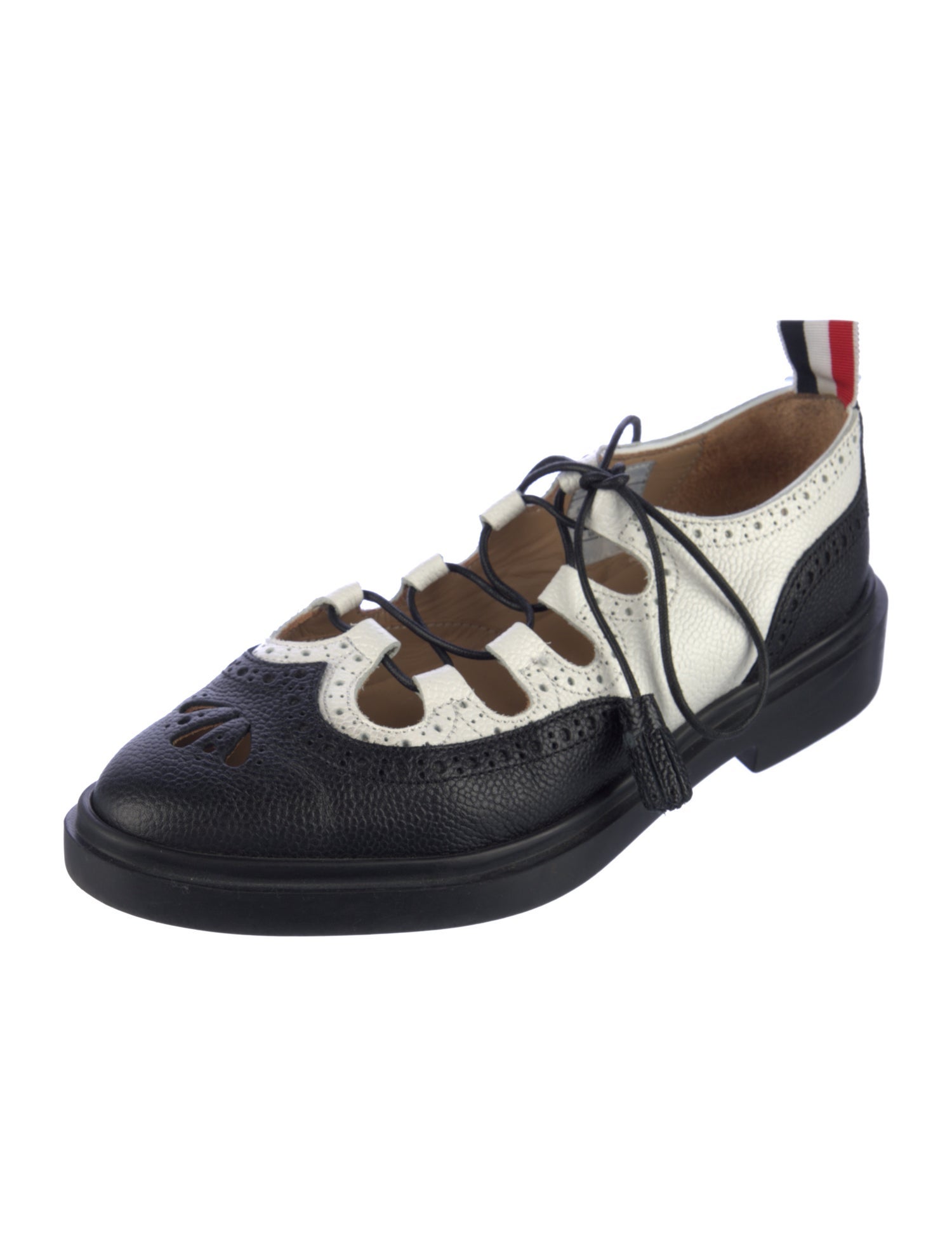 Thom Browne Leather Colorblock Pattern Oxfords