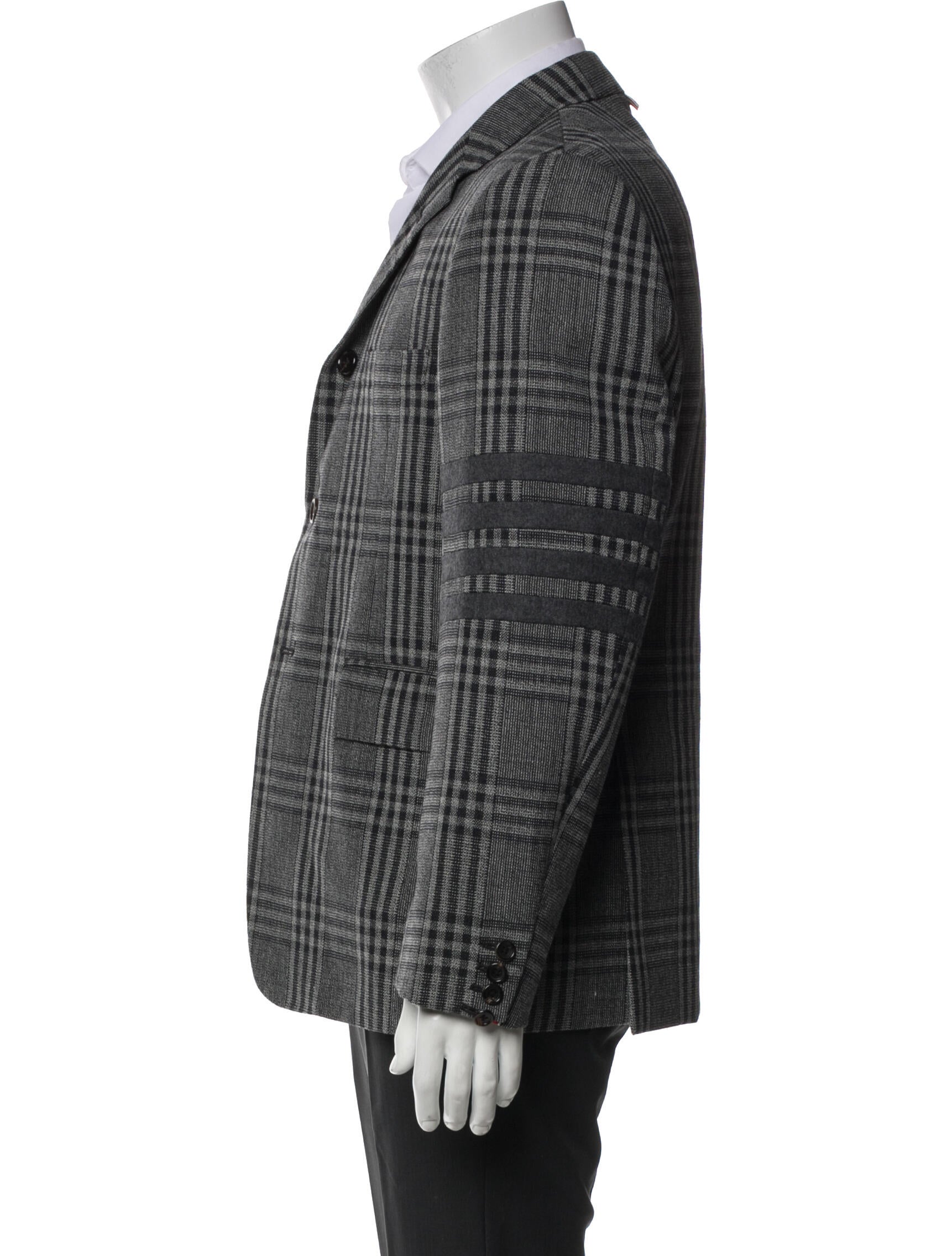 Thom Browne Wool Plaid Print Blazer w/ Tags