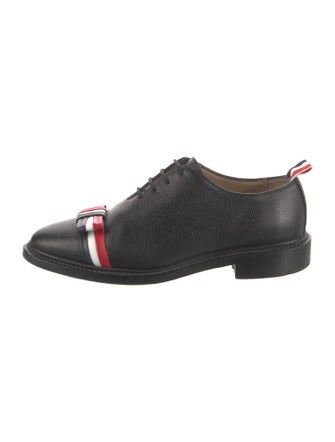 Thom Browne Web Accent Leather Oxfords