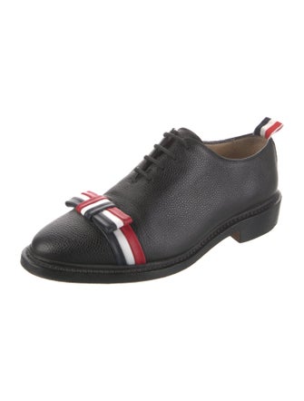 Thom Browne Web Accent Leather Oxfords