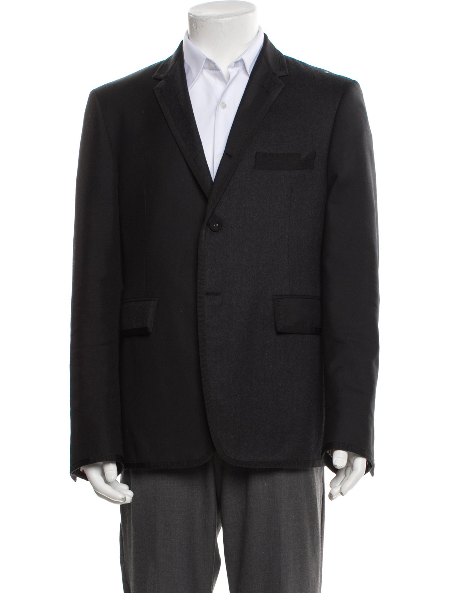 Thom Browne Wool Grosgrain Trim Blazer