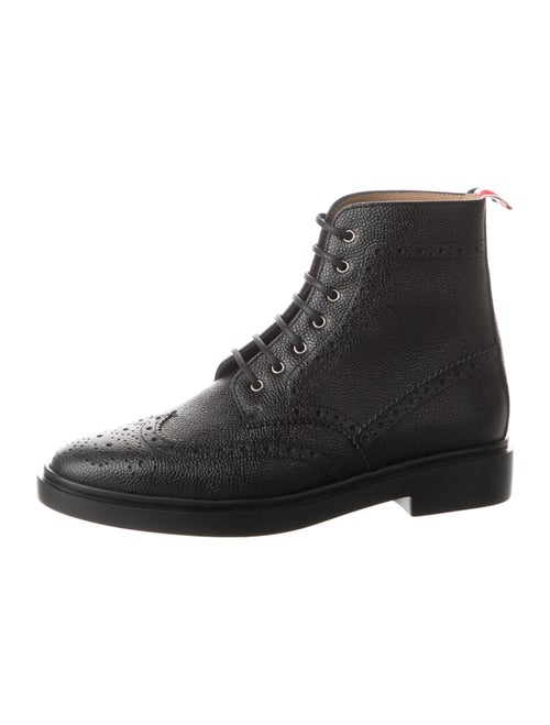 Thom Browne Leather Lasercut Accents Combat Boots