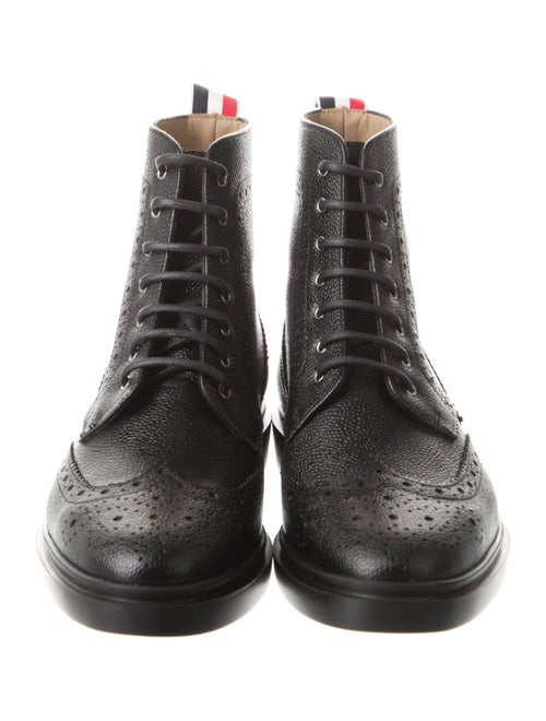 Thom Browne Leather Lasercut Accents Combat Boots