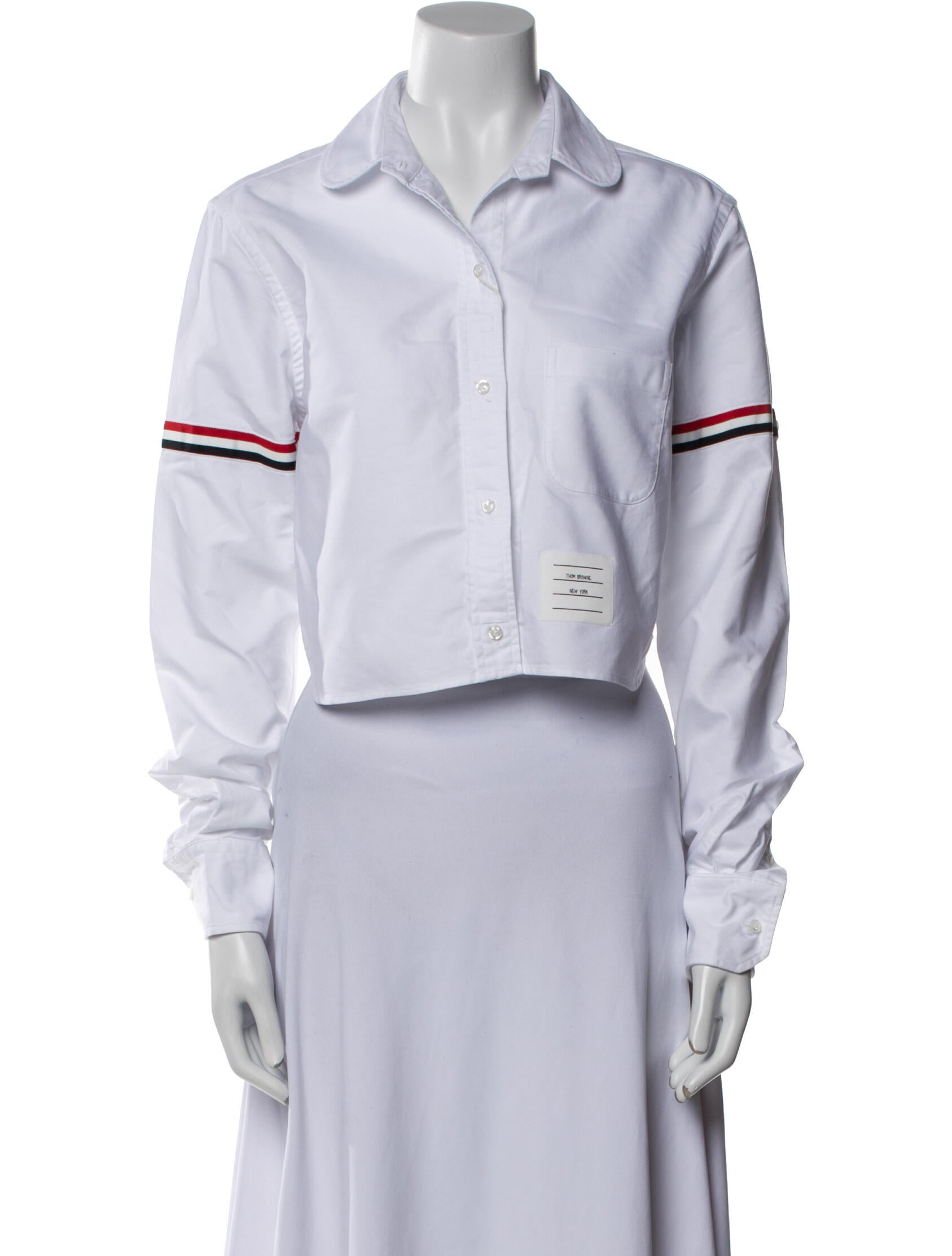 Thom Browne Long Sleeve Crop Top