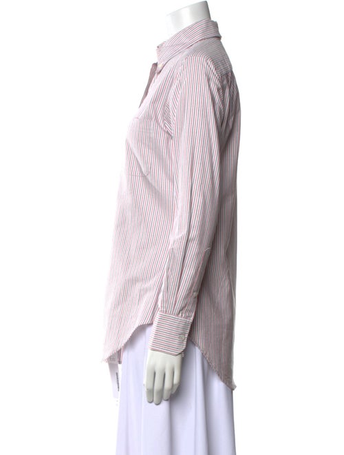 Thom Browne Striped Long Sleeve Button-Up Top