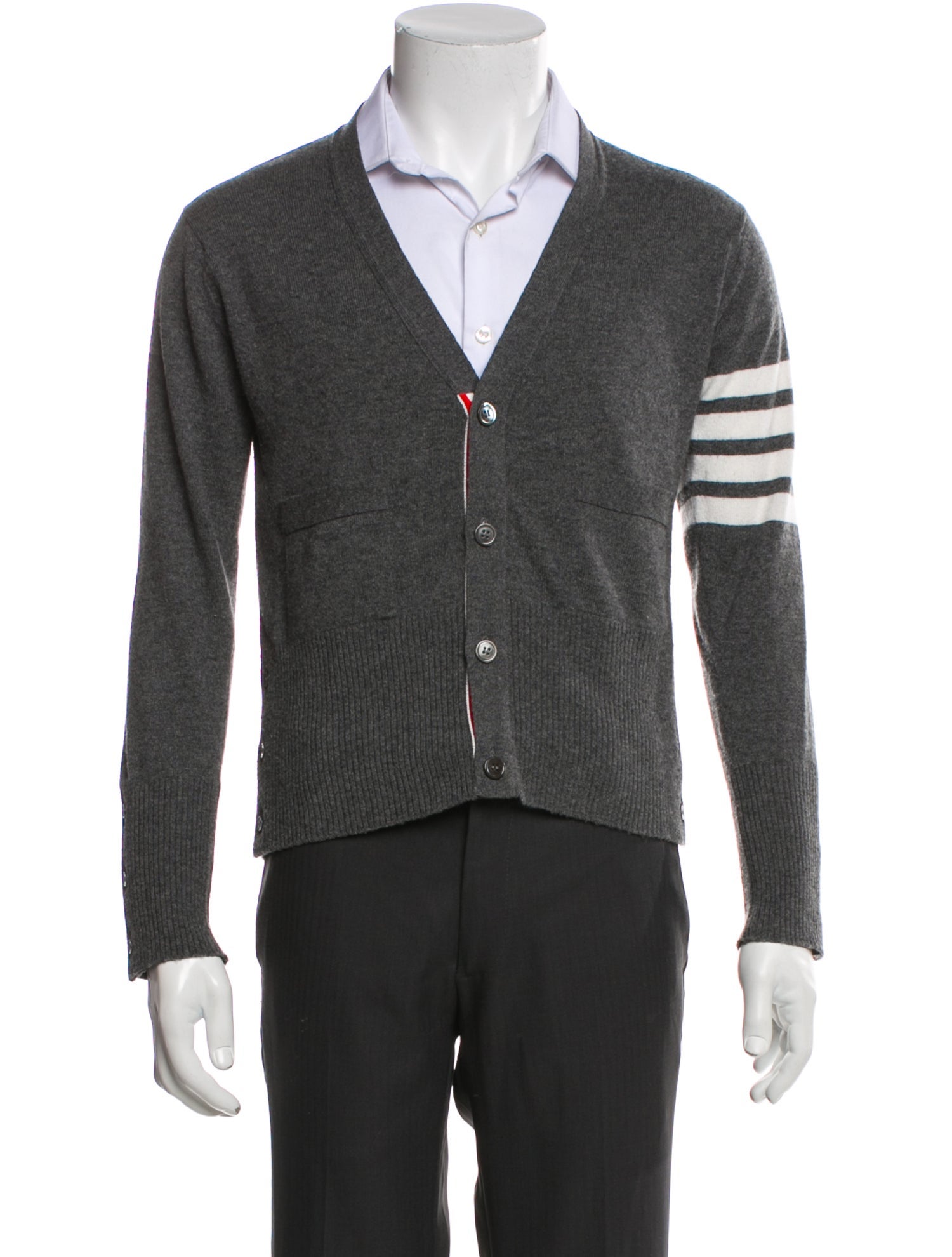 Thom Browne 4-Bar Cashmere Cardigan