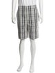 Thom Browne Plaid Print Flat Front Shorts