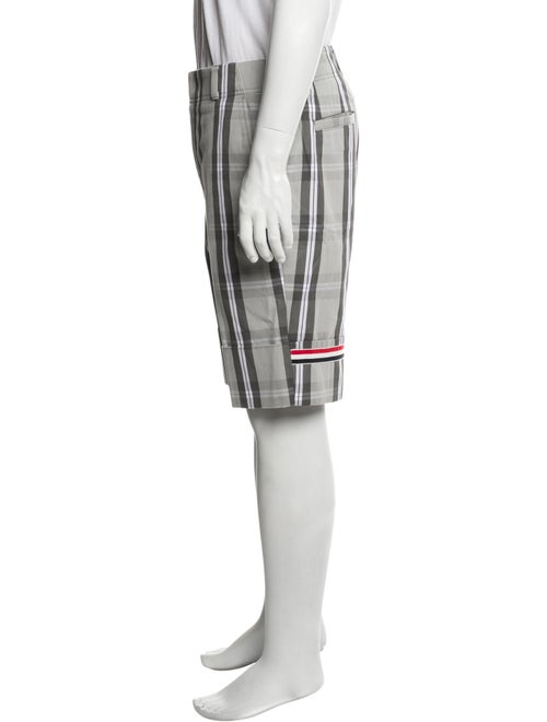 Thom Browne Plaid Print Flat Front Shorts
