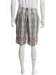 Thom Browne Plaid Print Flat Front Shorts