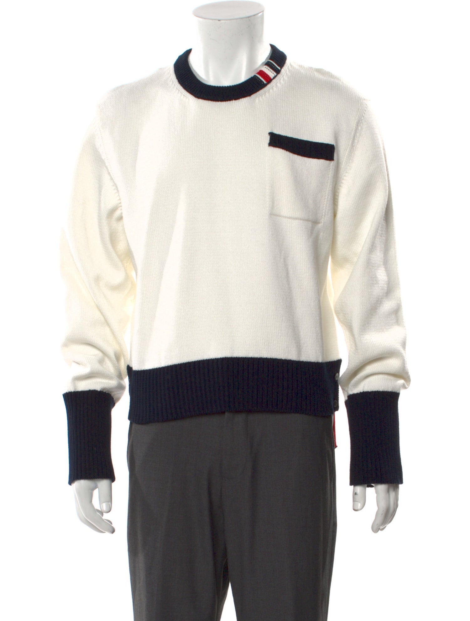Thom Browne Colorblock Pattern Crew Neck Pullover w/ Tags