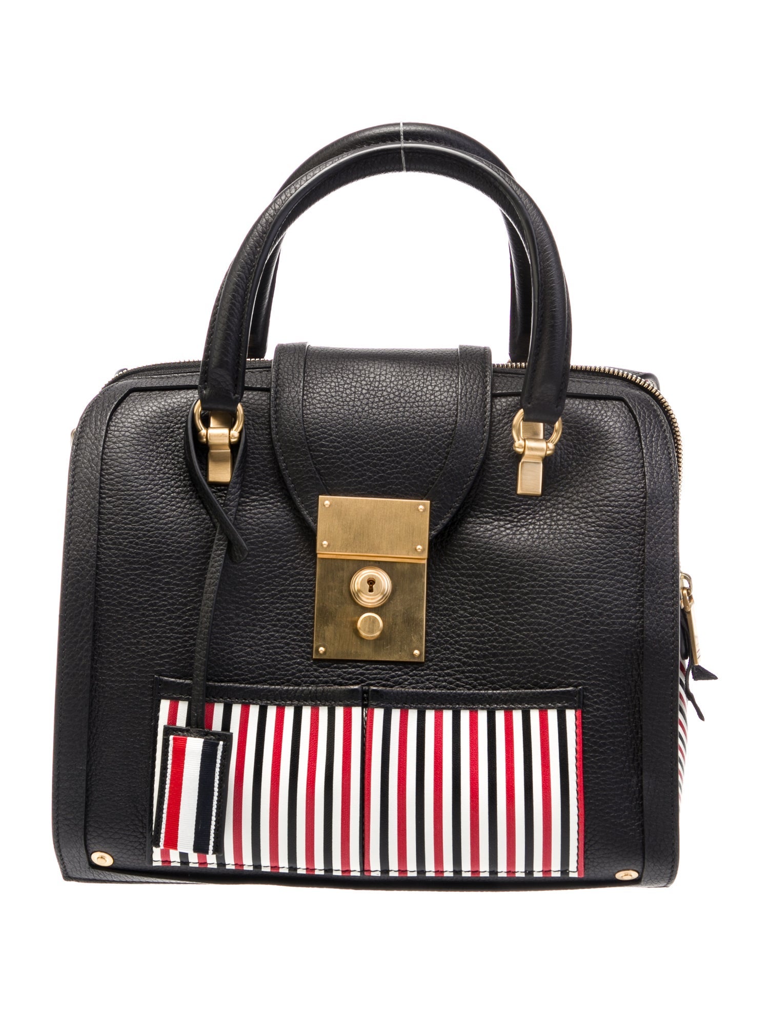 Thom Browne Leather Top Handle Bag