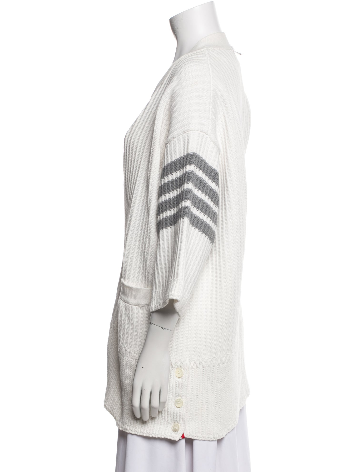 Thom Browne Needle Out Exaggerated 4-Bar Striped Sweater
