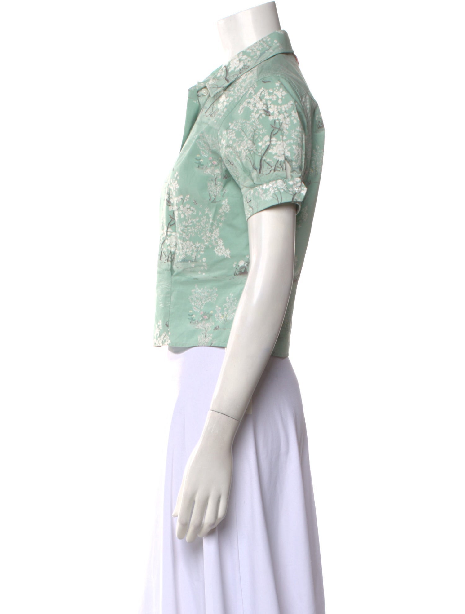 Thom Browne Paisley Print Short Sleeve Crop Top