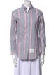 Thom Browne Striped Long Sleeve Button-Up Top