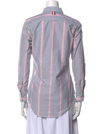 Thom Browne Striped Long Sleeve Button-Up Top