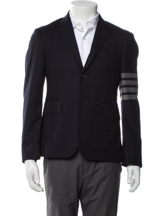 Thom Browne 4 Bar Stripe Striped Peacoat