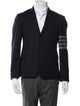 Thom Browne 4 Bar Stripe Striped Peacoat