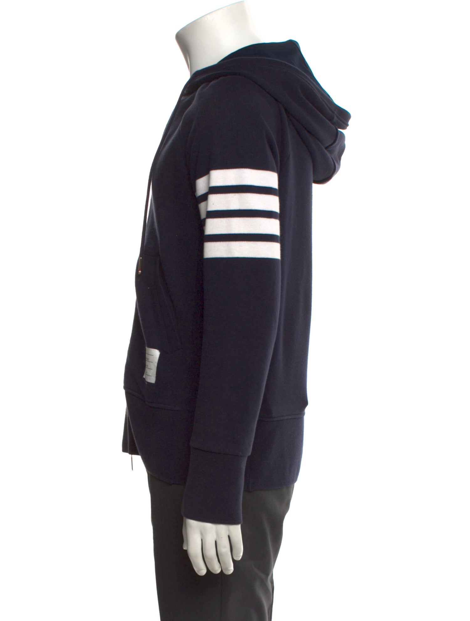 Thom Browne Classic Loopback 4-Bar Full Zip Striped Hoodie