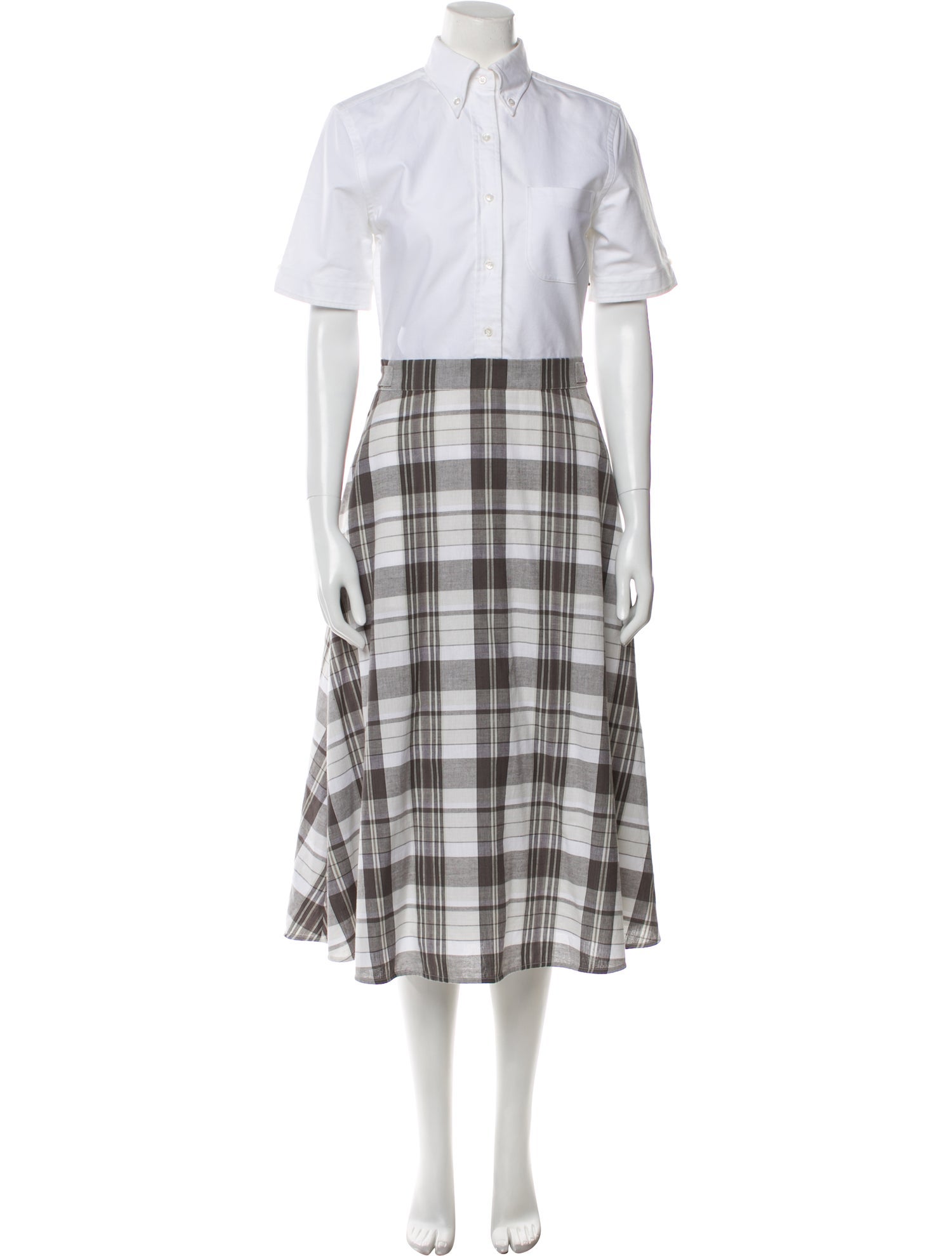 Thom Browne Madras Oxford Long Dress