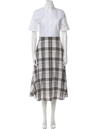 Thom Browne Madras Oxford Long Dress