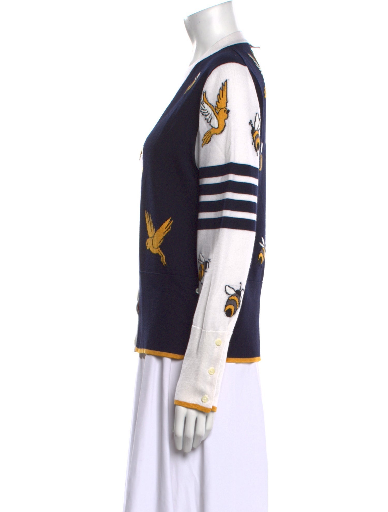 Thom Browne Fun-Mix Birds and Bees Wool Sweater