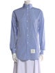Thom Browne Mock Neck Long Sleeve Button-Up Top