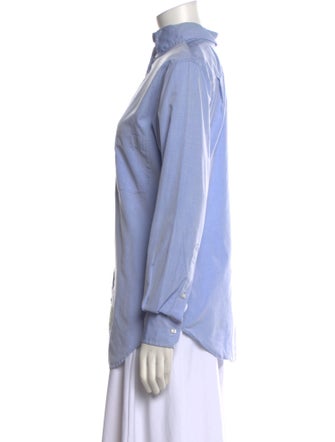 Thom Browne Mock Neck Long Sleeve Button-Up Top