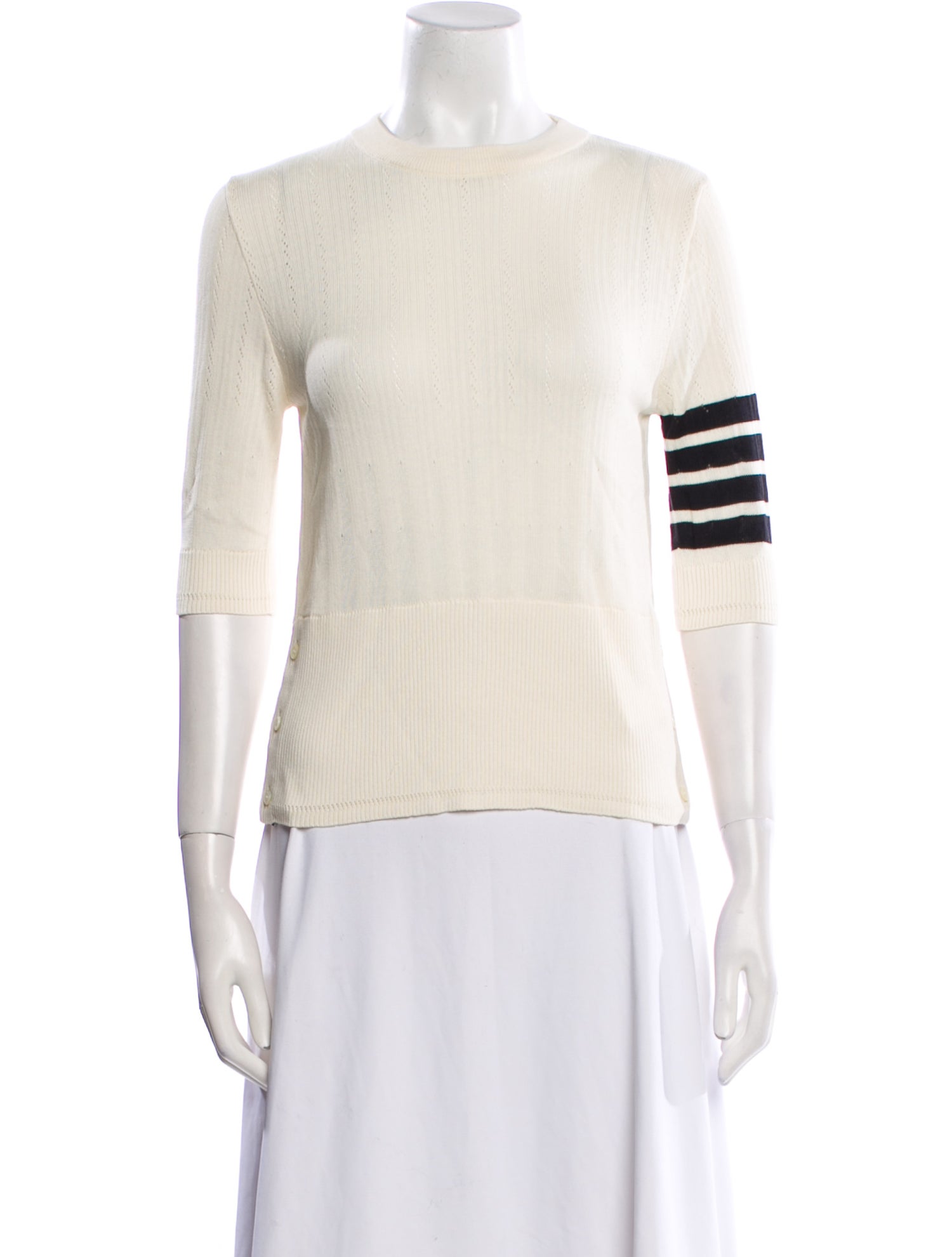 Thom Browne 4-Bar Crew Neck Top
