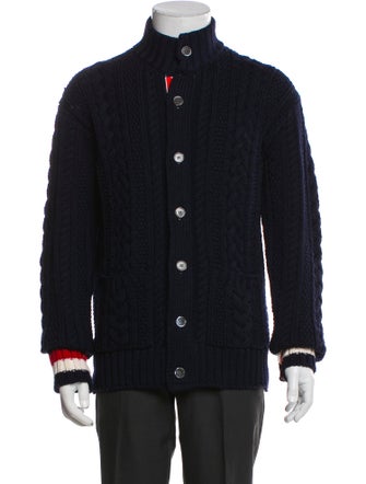 Thom Browne Wool Mock Neck Cardigan