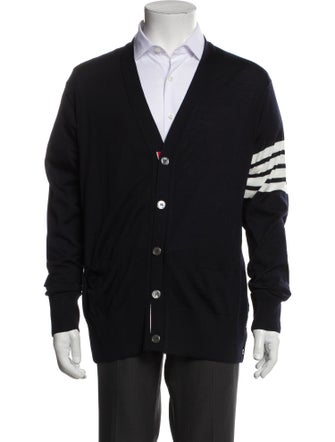 Thom Browne Merino Wool Colorblock Pattern Cardigan