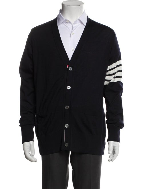 Thom Browne Merino Wool Colorblock Pattern Cardigan