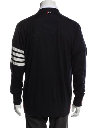 Thom Browne Merino Wool Colorblock Pattern Cardigan