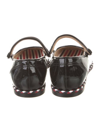 Thom Browne Patent Leather Leather Trim Embellishment Mary Jane Flats