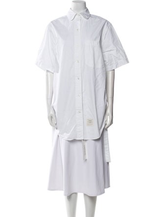 Thom Browne Short Sleeve Button-Up Top
