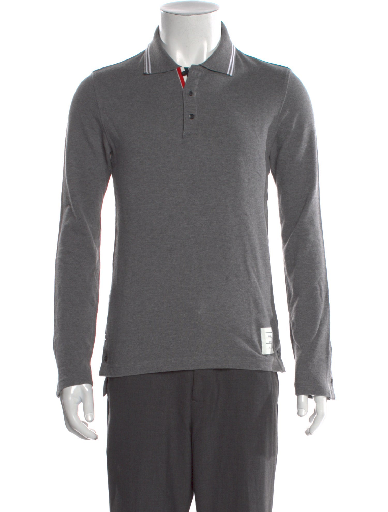 Thom Browne Collar Long Sleeve Polo Shirt